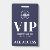 VIPロゴ ネイビーブルー オールアクセス イベント バッジ (正面)