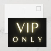 VIP専用ネオン輝くラグジュアリーテキストデザイン ポストカード (正面/裏面)