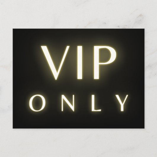 VIP専用ネオン輝くラグジュアリーテキストデザイン ポストカード (正面)
