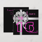 VIP巨大Sweet sixteenギフト招待状-お客様 招待状 (正面/裏面)
