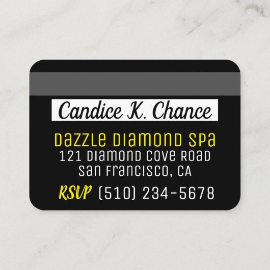 VIP誕生日クレジットカードフォト招待状 エンクロージャーカード (裏面)