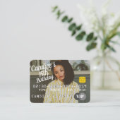 VIP誕生日クレジットカードフォト招待状 エンクロージャーカード (スタンド正面)