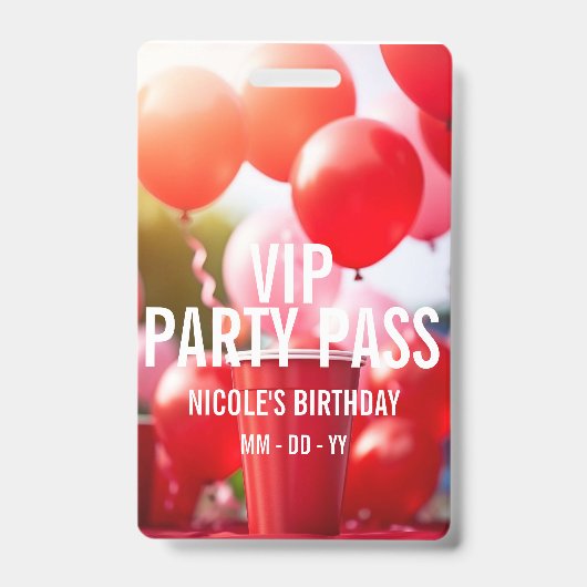 VIP誕生日パーティーイベントバッジ バッジ (正面)