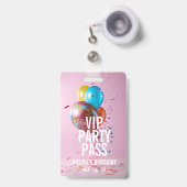 VIP誕生日パーティー招待状 カスタム写真 イベントバッジ バッジ (正面（伸縮クリップ）)