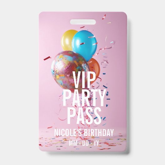 VIP誕生日パーティー招待状 カスタム写真 イベントバッジ バッジ (正面)
