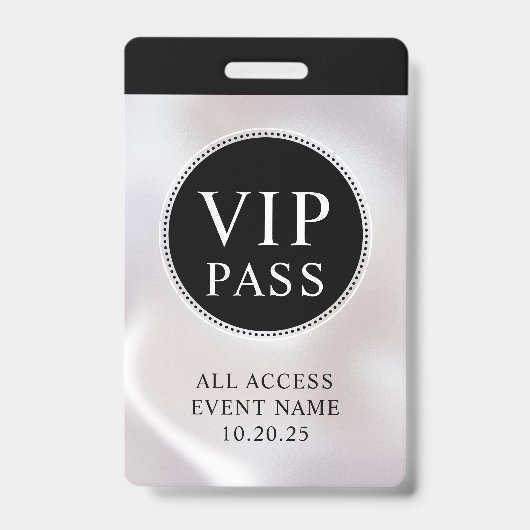 VIP オールアクセス イベント シンプル イリデセントパール バッジ (正面)