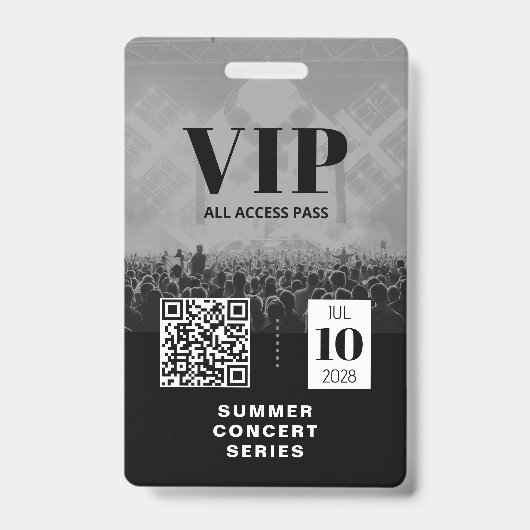 VIP オールアクセスQRコードイベントバッジ バッジ (正面)