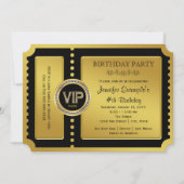 VIP ゴールデンチケット 誕生日パーティー 招待状 (正面)