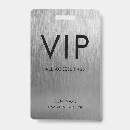 VIP シンプル フォント ブラシ シルバー メタリック バッジ
