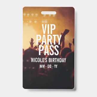 VIP バースデーパーティー パス カスタム フォト コンサート バッジ