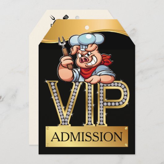 VIP バーベキュー / 豚のピックン 招待状 (正面/裏面)