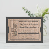 VIP パス ハウスウォーミング カードボード テーマのチケット 招待状 (スタンド正面)