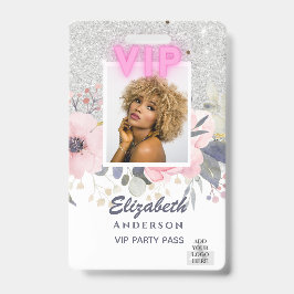 VIP フォトID - パーティー、フェスティバル、イベント グリッター グラム バッジ