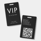 VIP ブラック＆ホワイト ミニマリスト バッジ (正面＆裏面)