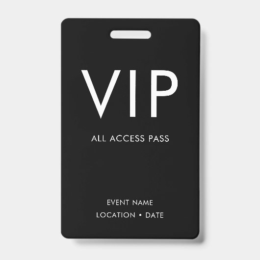 VIP ブラック＆ホワイト ミニマリスト バッジ (正面)