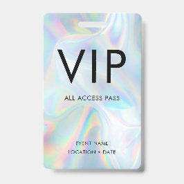 VIP ホログラフィック背景 シンプルフォント バッジ