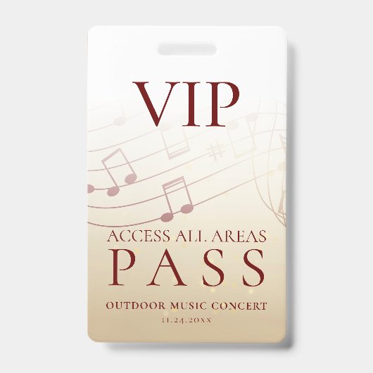 VIP モダン All Access Pass屋外イベント バッジ (表面)