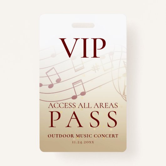 VIP モダン All Access Pass屋外イベント バッジ (正面)