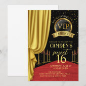 VIP、レッドカーペットの誕生日、ハリウッドの誕生日、スイ 招待状 (正面/裏面)