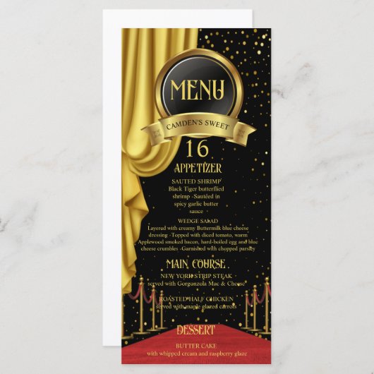 VIP,レッドカーペット誕生日,ハリウッド誕生日 メニュー (正面/裏面)