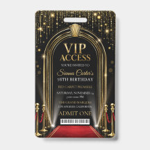 VIP レッドカーペット ハリウッド ゴールド 誕生日 インビテーション
