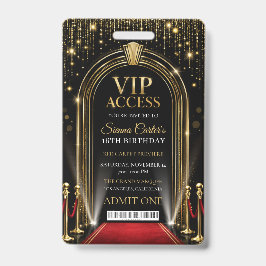 VIP レッドカーペット ハリウッド ゴールド 誕生日 インビテーション バッジ