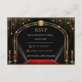 VIP レッドカーペット ハリウッド バースデーパーティー RSVP カード