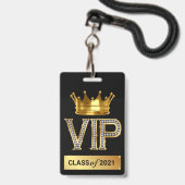 VIP 卒業バッジ バッジ (正面（ネックストラップ付）)
