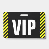 "VIP" + 黒と黄色のストライプ バッジ (裏面)