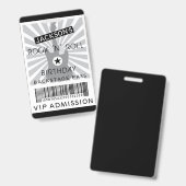VIP ADMISSION Backstage Pass Rock 'N'転がパーティー バッジ (正面＆裏面)