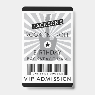 VIP ADMISSION Backstage Pass Rock 'N'転がパーティー バッジ