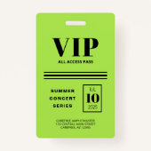 VIP All Access蛍光緑 バッジ (裏面)