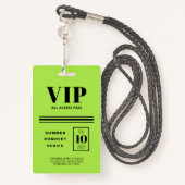 VIP All Access蛍光緑 バッジ (裏面ランヤード)