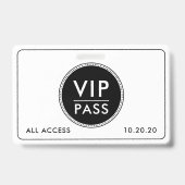 VIP All Access Event Black White バッジ (表面)