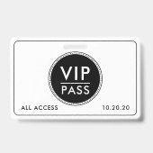 VIP All Access Event Black White バッジ (裏面)