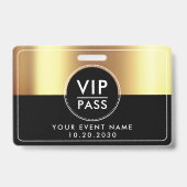 VIP All Access Event Metallic Gold Black バッジ (Front)