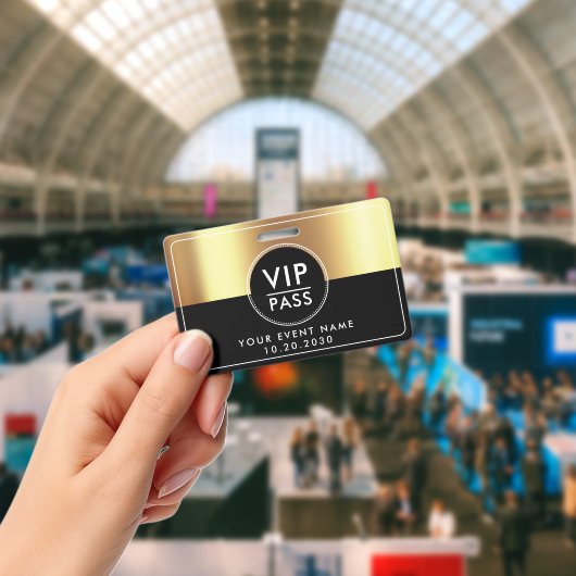 VIP All Access Event Metallic Gold Black バッジ (Conference)