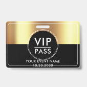VIP All Access Event Metallic Gold Black バッジ (Back)