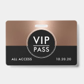 VIP All Access Event Metallic Rose Gold バッジ (Back)
