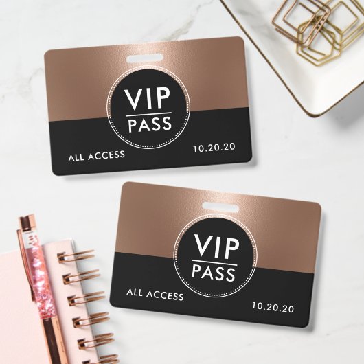 VIP All Access Event Metallic Rose Gold バッジ (Office)