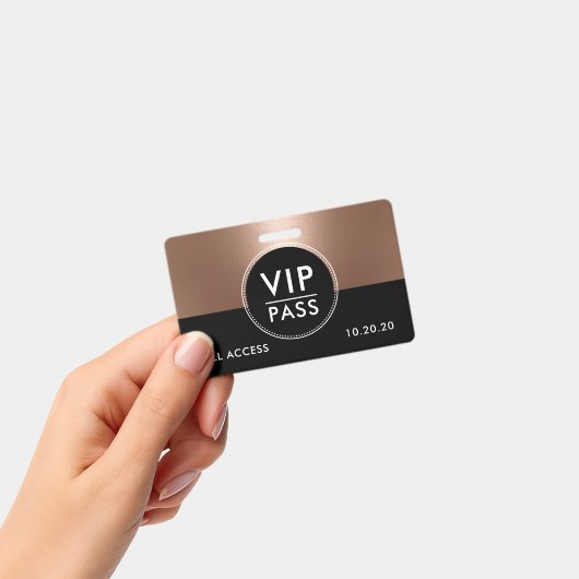 VIP All Access Event Metallic Rose Gold バッジ (Handheld)