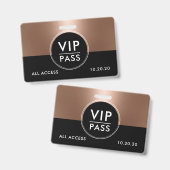 VIP All Access Event Metallic Rose Gold バッジ (Front & Back)