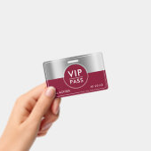 VIP All Access Event Metallic Silver Burgundy バッジ (Handheld)