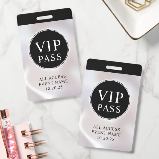 VIP All Access Event Simple Iridescent Pearl Badge バッジ (オフィス)