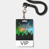 VIP All Access Name カスタム Concertバッジ バッジ (正面（ネックストラップ付）)