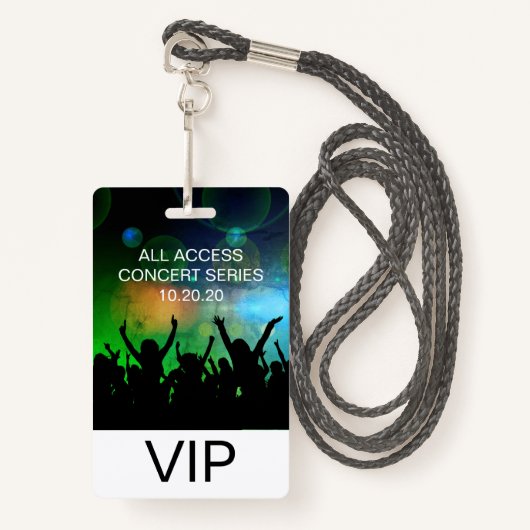 VIP All Access Name カスタム Concertバッジ バッジ (正面ランヤード)