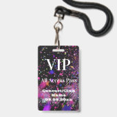 VIP All Access Name Photo Consert Clubパーティー バッジ (ストラップ付き表面)