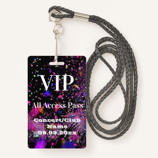 VIP All Access Name Photo Consert Clubパーティー バッジ (正面ランヤード)