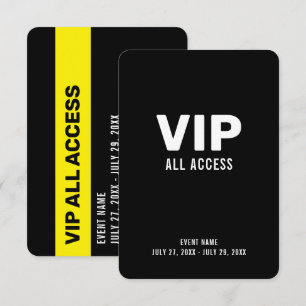 VIP All Access PassイベントIDバッジ3.5インチx 5インチ 招待状