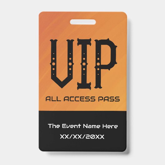 VIP All Access PassチケットホルダーID バッジ (Front)